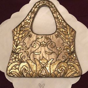 Sequined Flat Handbag